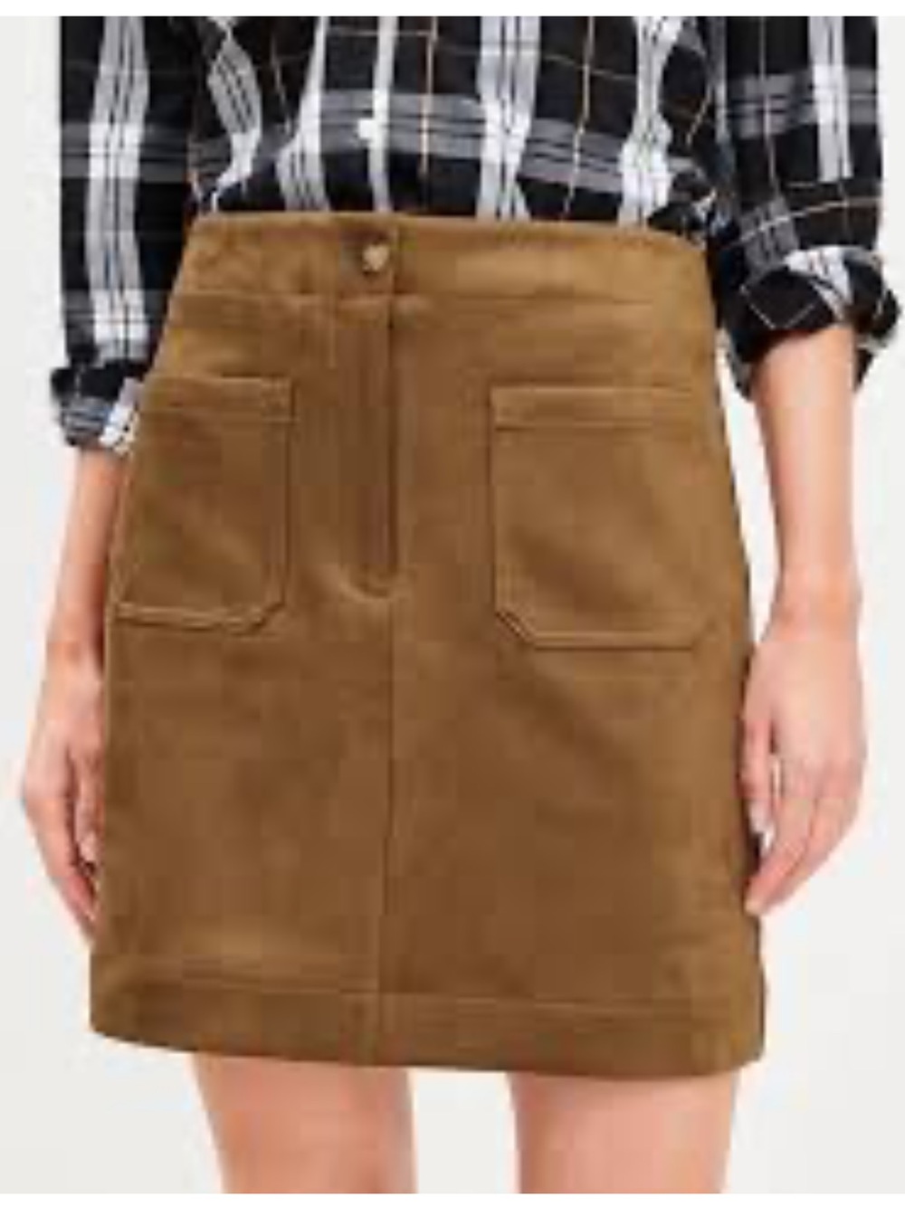 Loft Faux Suede Patch Pocket Mini Skirt Size 6